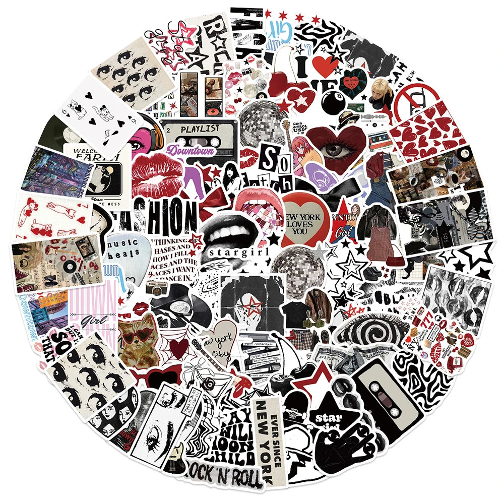 Y2K Graffiti Stickers Pack - Aesthetic Decals for Laptop, Phone, Suitcase, Kids Toys