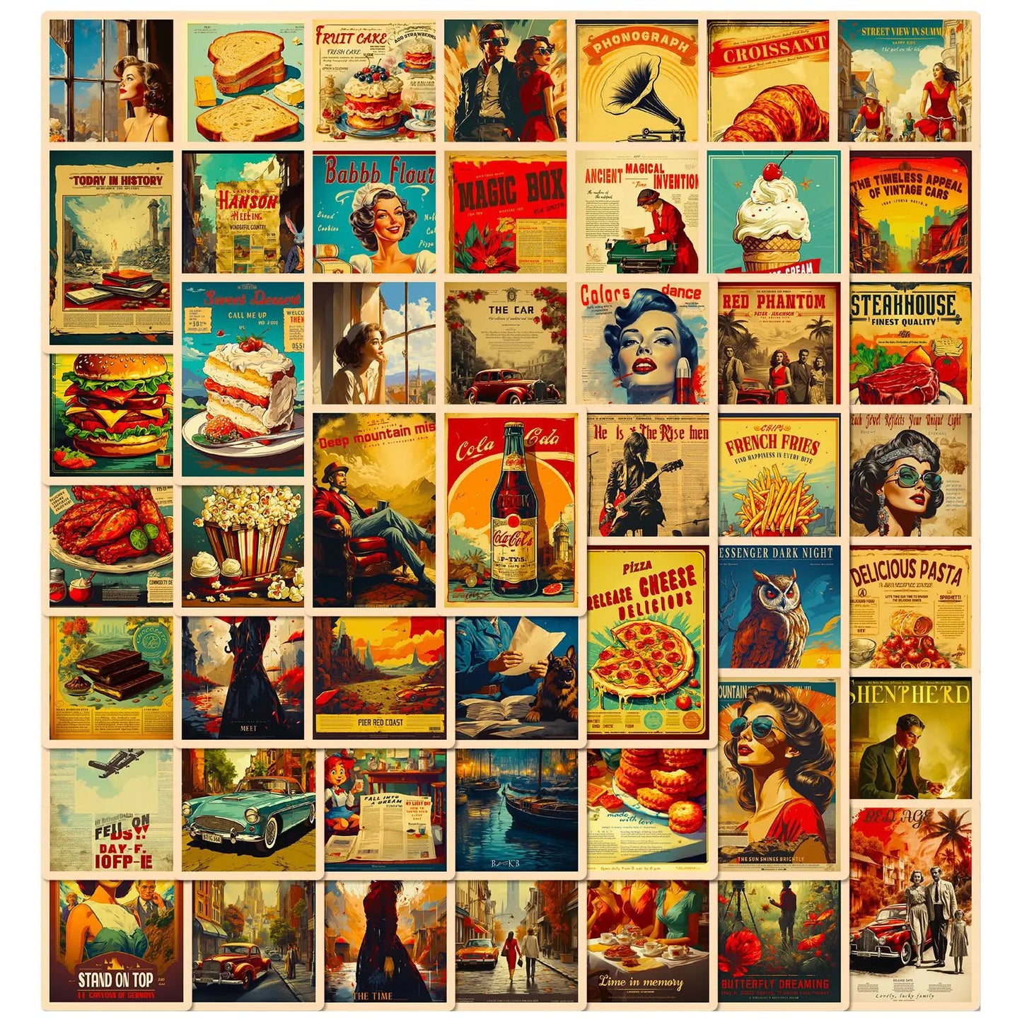 Retro Movie Poster Cartoon Stickers for Phone Laptop Luggage Skateboard Decals Gift