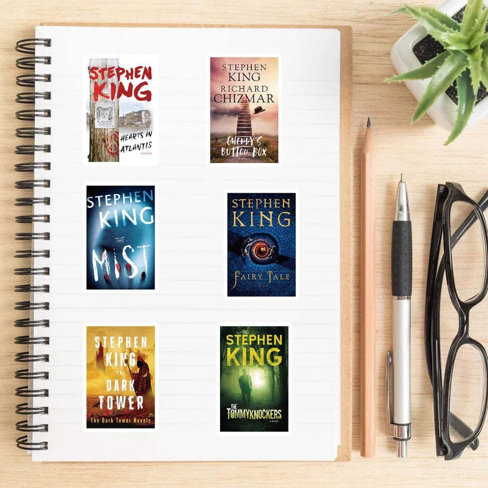 10/50pcs Stephen Edwin King Horror Novel Graffiti Stickers Guitar Suitcase Skateboard Laptop Phone Waterproof Decals Sticker