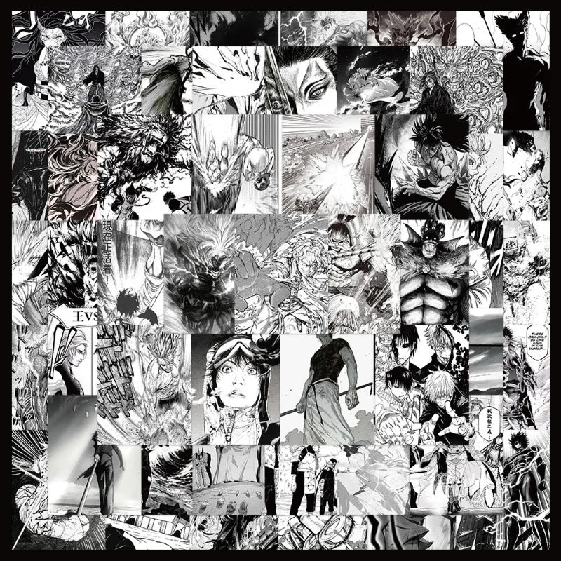 49pcs Punk Manga Graffiti Stickers for Helmet, Wall, Desktop Decoration