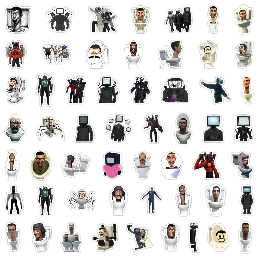 10/30/50PCS Cartoon Game Skibidi Toilet Stickers Kids Toys Graffiti For Phone Fridge Skateboard Laptop Bike DIY Decoration Gift