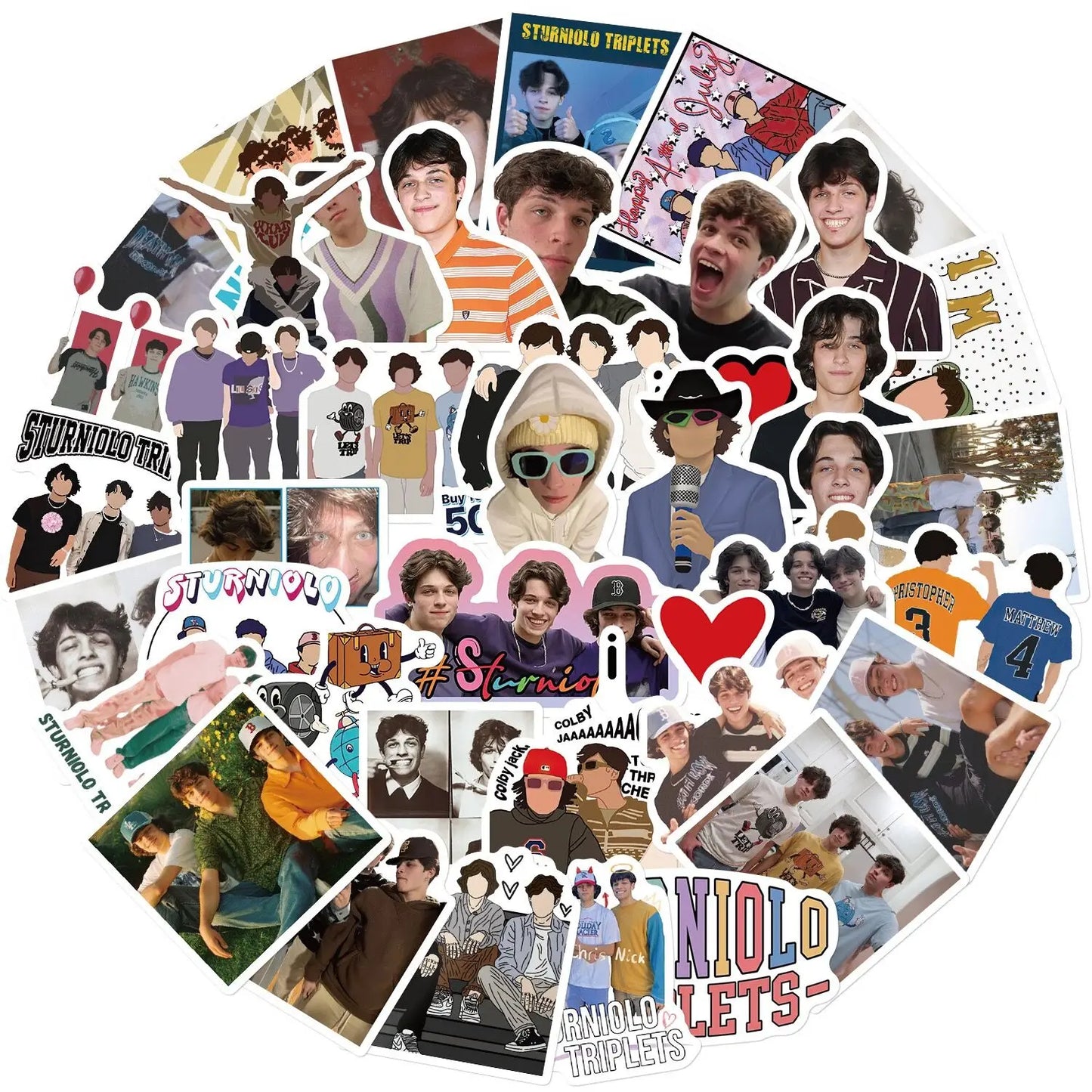 10/50PCS Hot Sturniolo Triplets Stickers Internet Celebrity Graffiti Decals Fridge Phone Car Motorcycle Decoration Sticker Toy