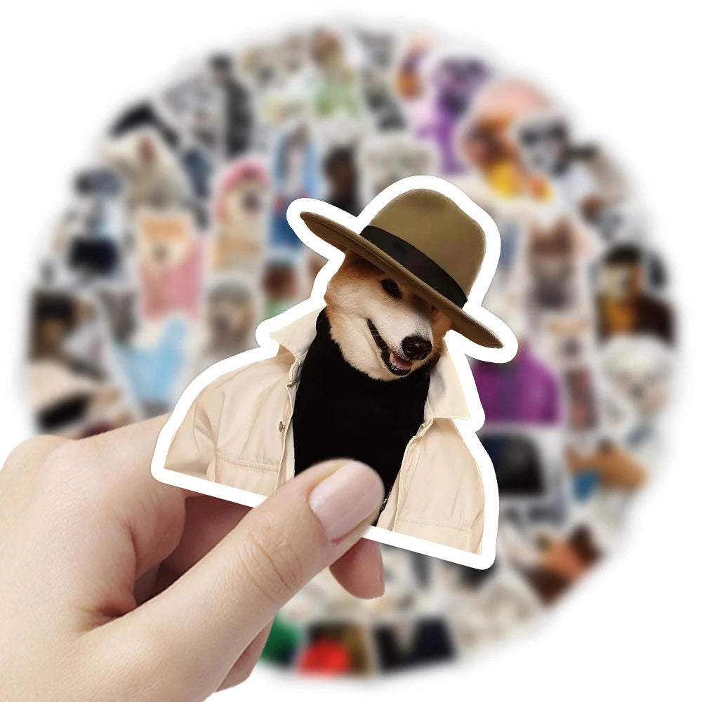 10/30/60pcs Cute Funny Animal Dog Meme Stickers Graffiti Decals Laptop Luggage Phone Car Suitcase Waterproof Sticker Kids Toys