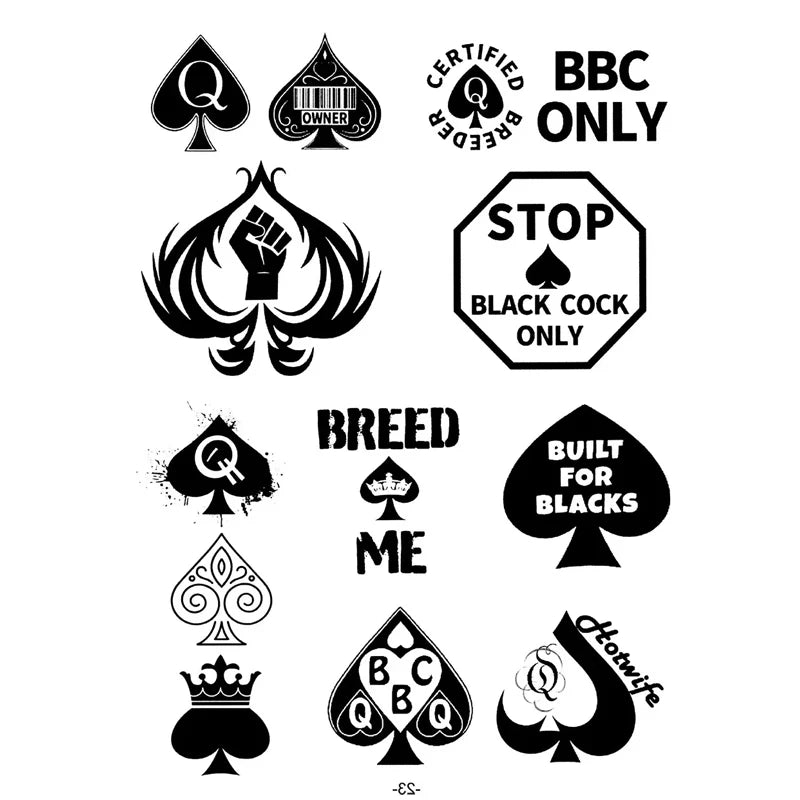 Poker Spades Waterproof Temporary Tattoos Women Fake Tattoo Body Stickers Tatoo Men Festival Tattoo Tatuajes Faux Tatouage