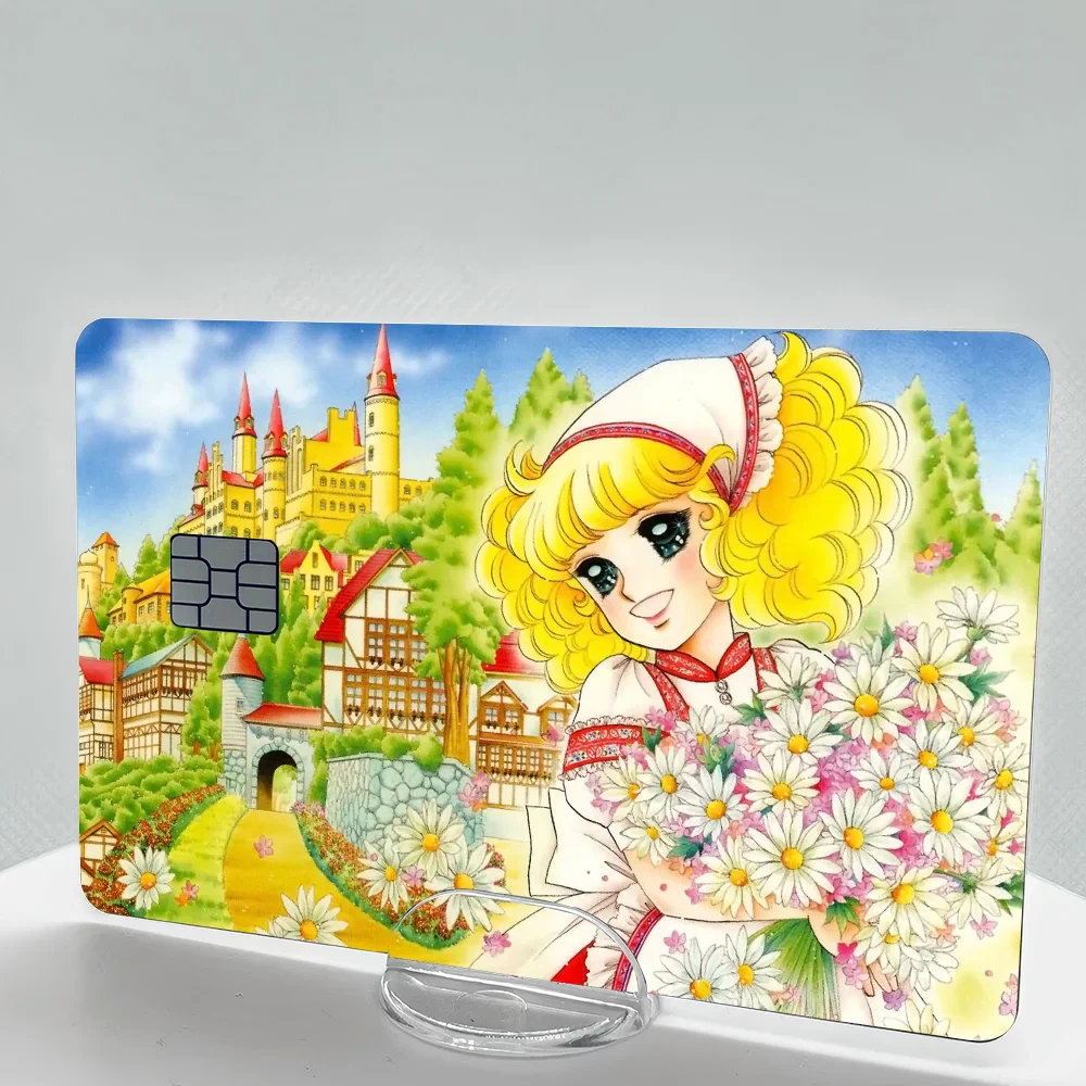 Candy Anime Card Stickers: 4pc Set for Credit/Debit Cards