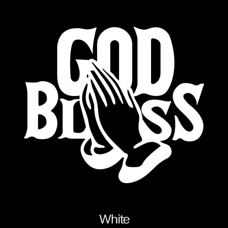 Waterproof 'God Bless' Jesus Faith Vinyl Car Sticker