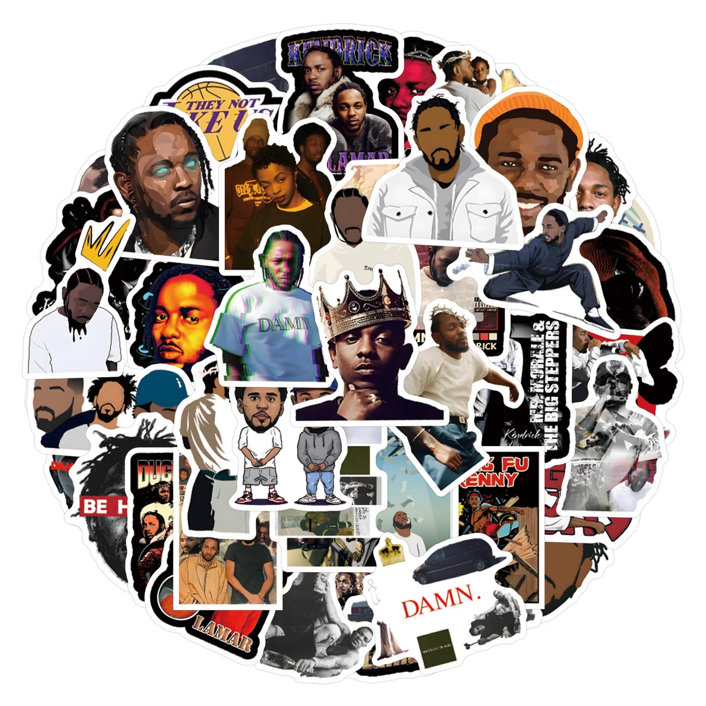 Kendrick Lamar Stickers Set: 55 Waterproof Decals