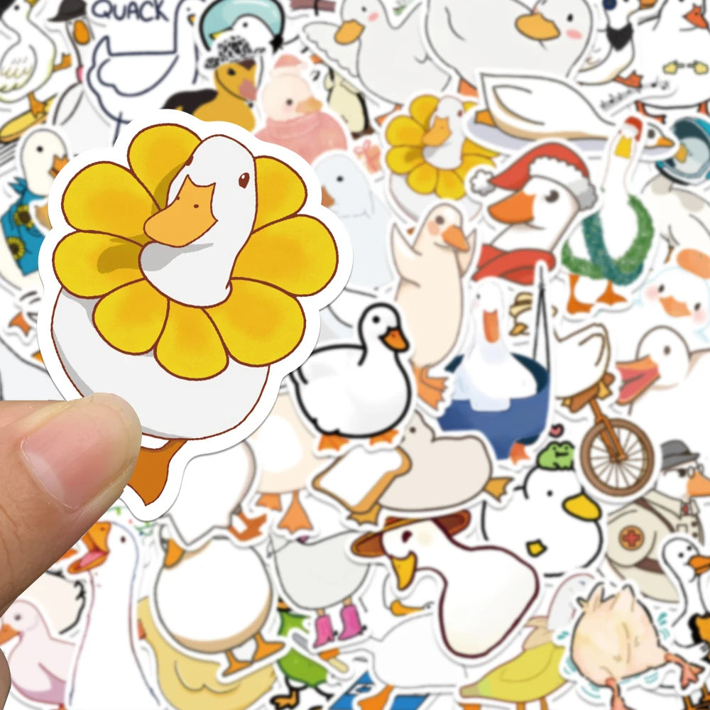 50PCS Cute Duck PVC Stickers for Kids Scrapbooking and School Supplies