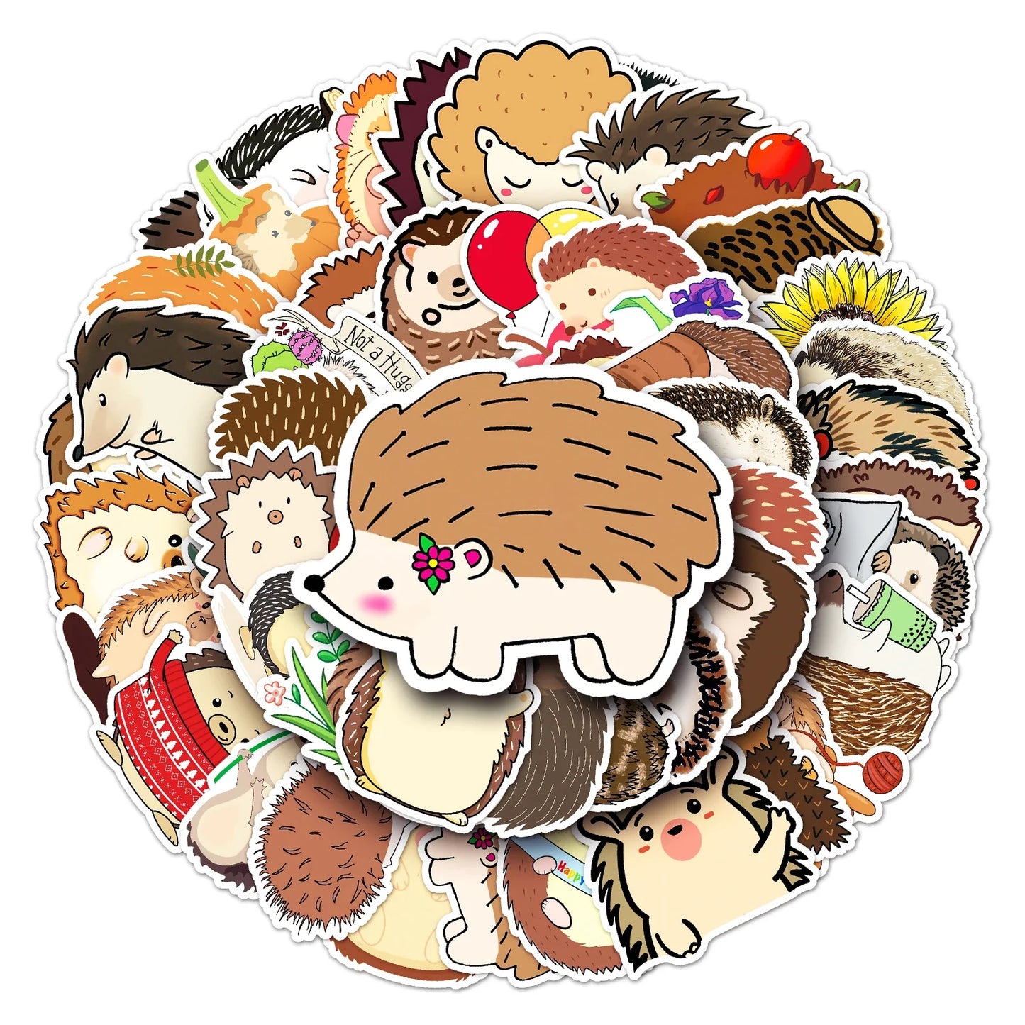 50Pcs Hedgehog Cartoon Waterproof Vinyl Stickers for Skateboard Snowboard