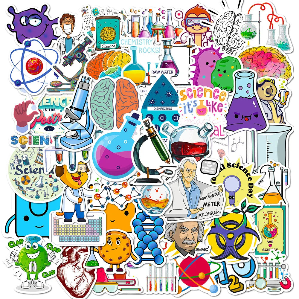 Science Lab Chemical Stickers Decals Waterproof for Laptop Phone Luggage Kids Toy