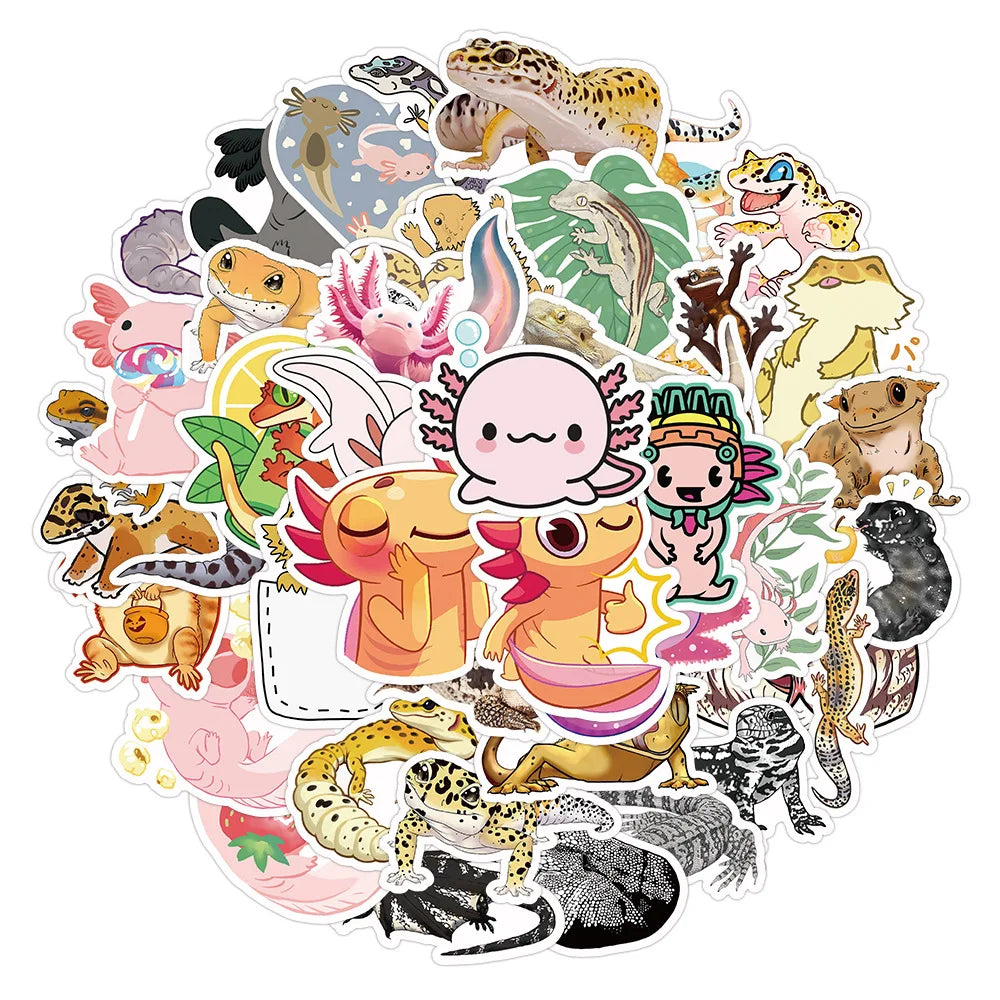 50pcs Cute Animal Stickers for Laptop, Phone, Car, DIY Decoration