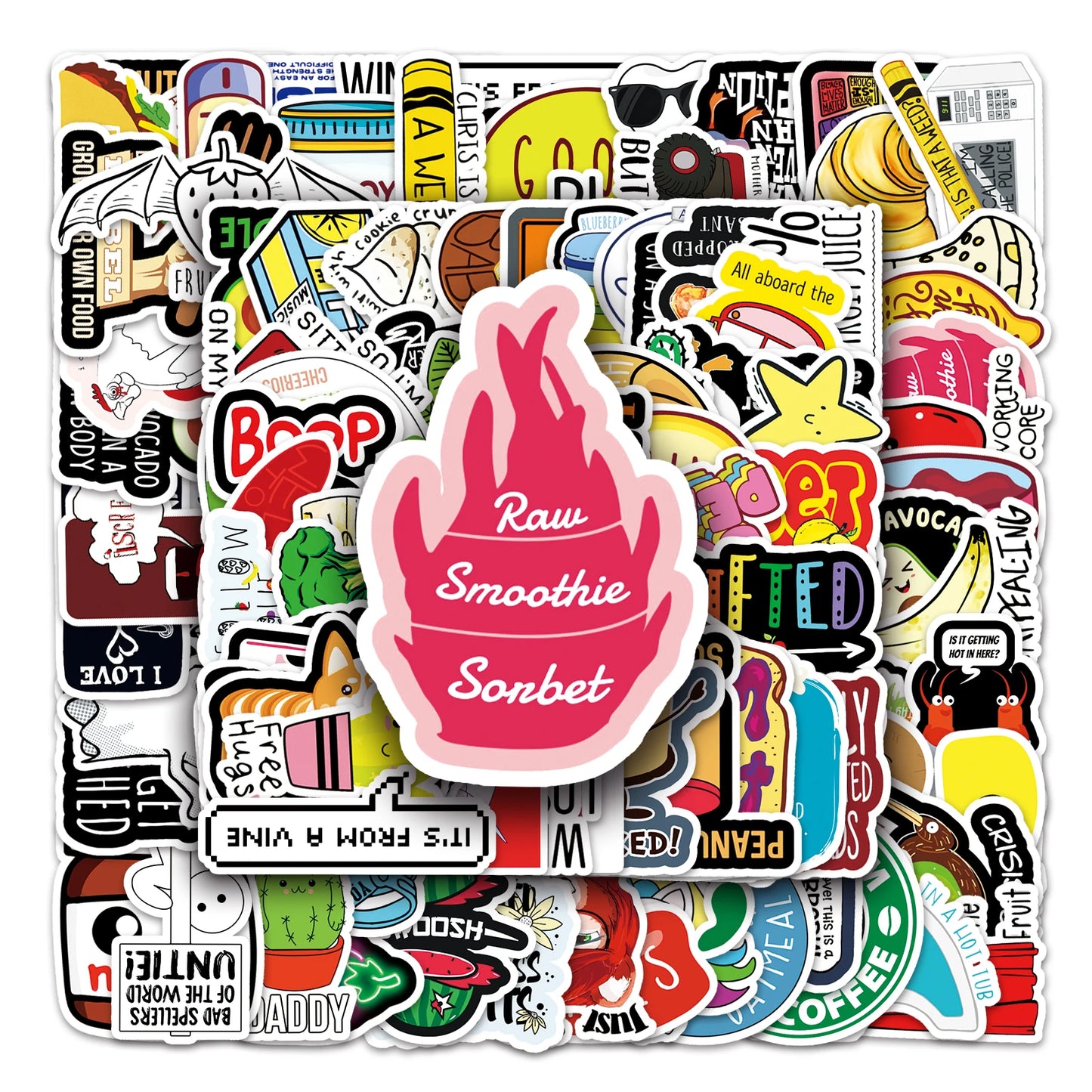 50Pcs Cartoon Waterproof Vinyl Stickers for Skateboard Snowboard