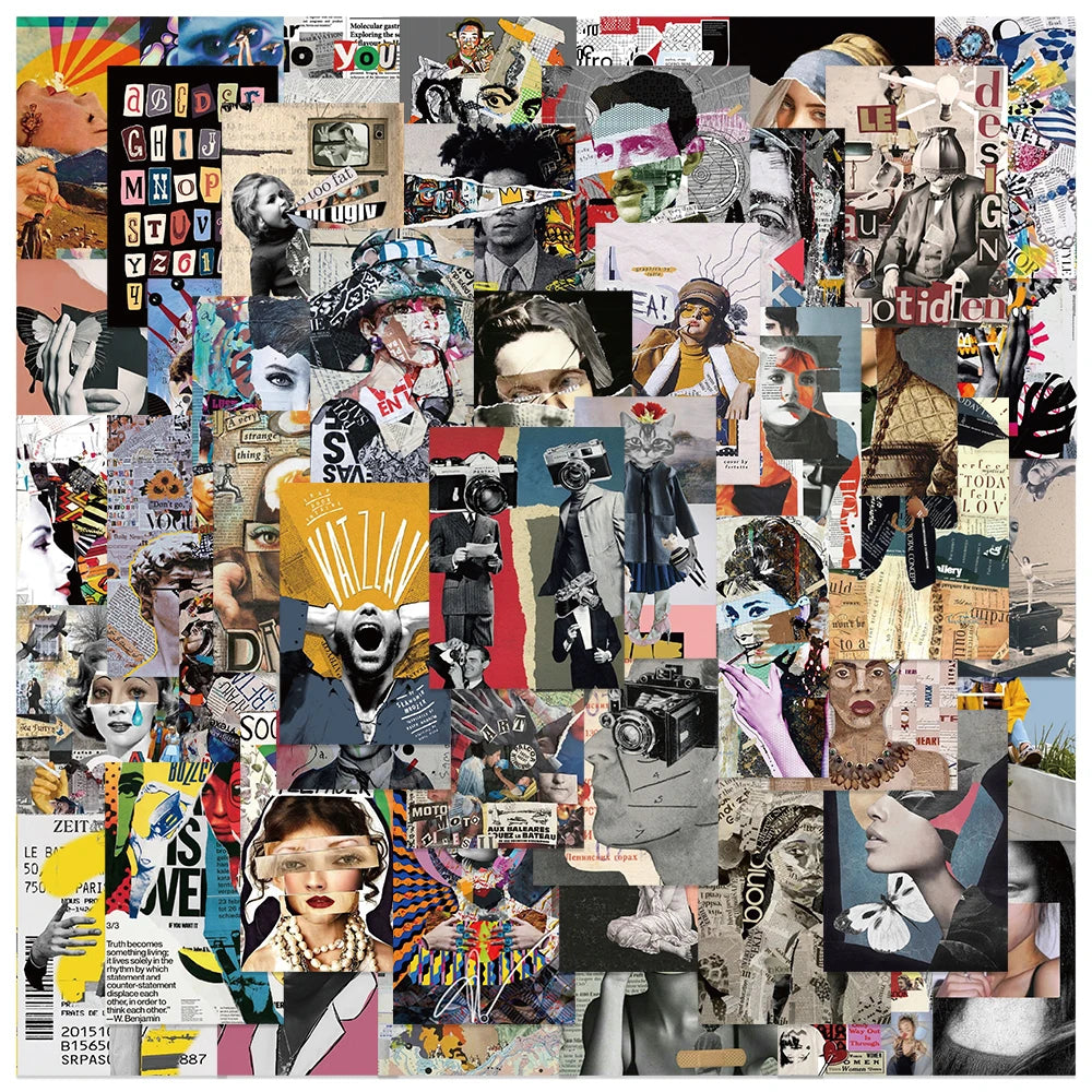 50pcs Modern Art Magazine Cover Aesthetic Stickers Water Bottle Laptop Decals Luggage Diary Skateboard Waterproof Vinyl Sticker