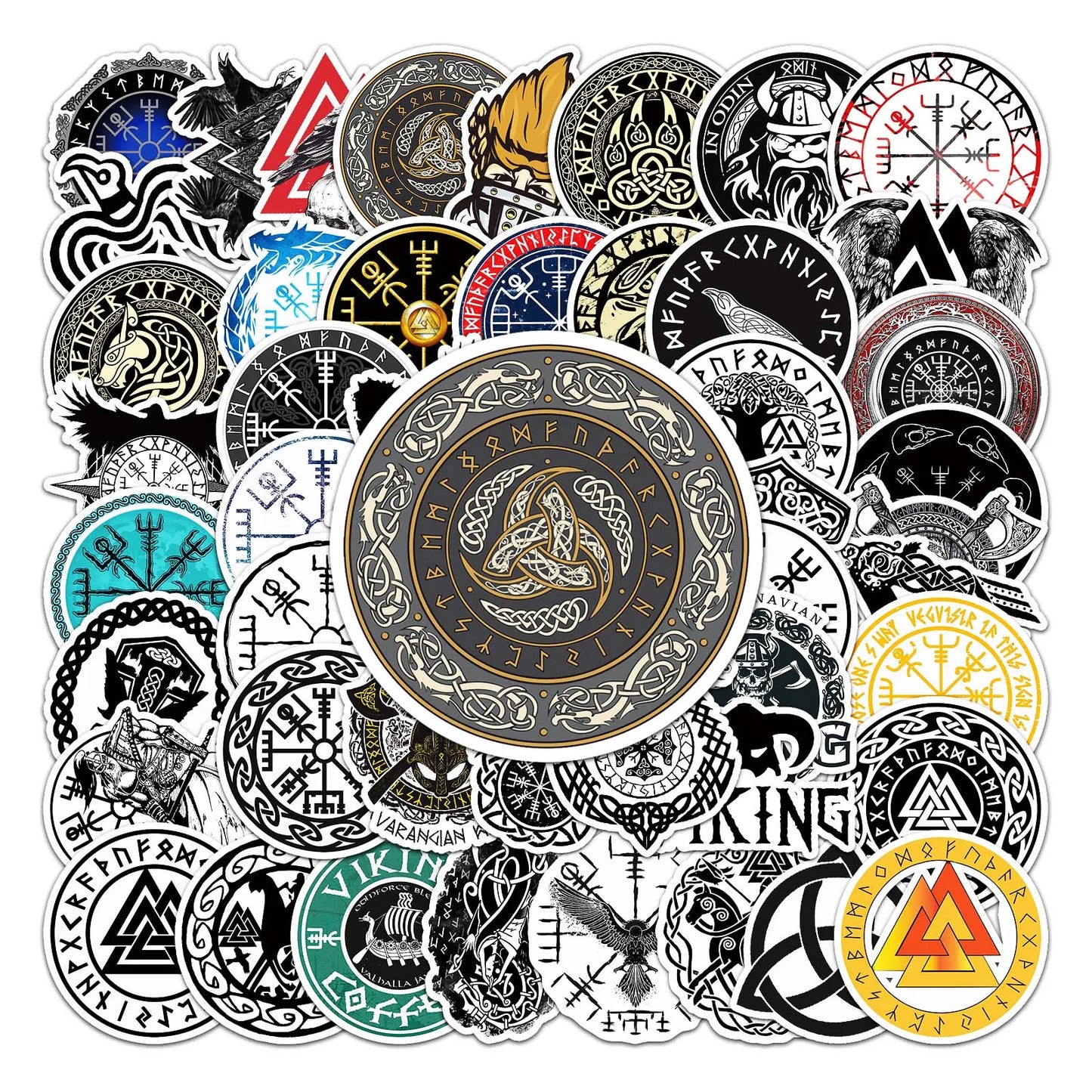 50Pcs Viking Cartoon Waterproof Vinyl Stickers for Skateboard Snowboard