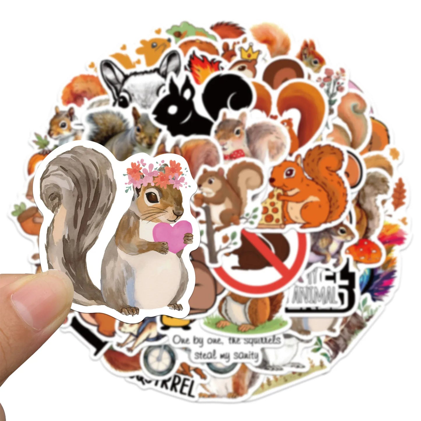 Cute Animal Stickers Squirrel Cartoon for Kids Fridge Laptop Car Bike Skateboard Decoration
