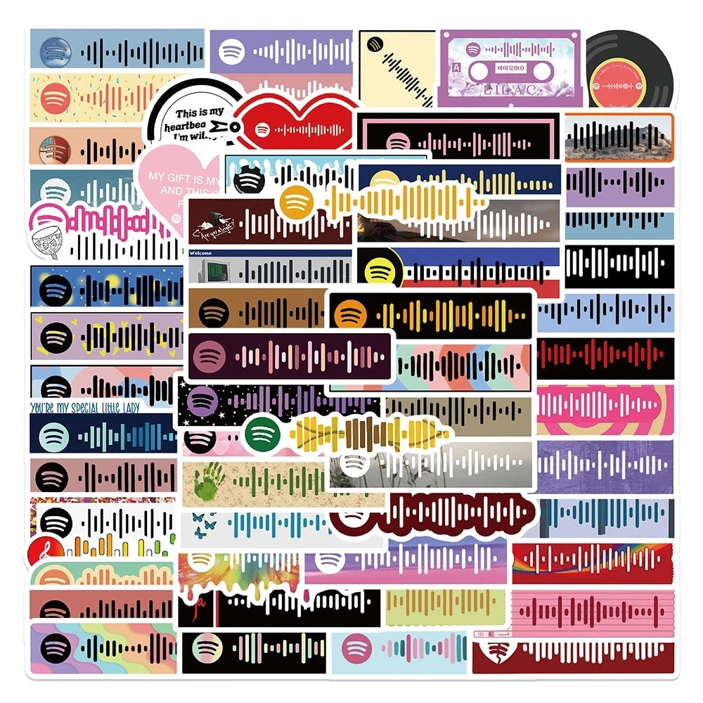 10/30/68PCS Singer Girl In Red Musical Note Sticker Graffiti Funny Song Decals Decoration Scrapbook Laptop Phone Guitar Kids Toy