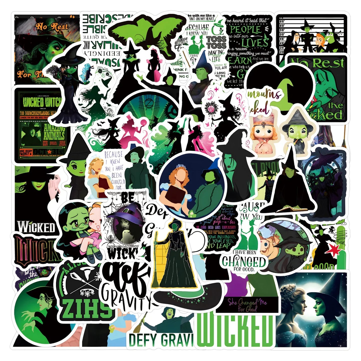 Cartoon Wicked Love Movie Stickers: 10/30/55PCS Waterproof PVC Skateboard Notebook Decor