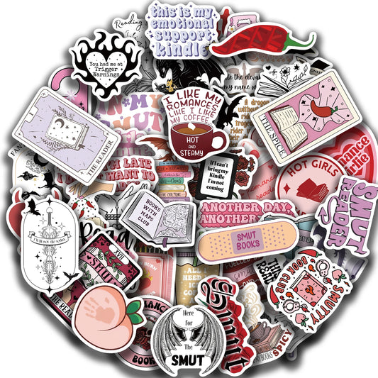 50pcs Romance Book Stickers Pink Cartoon Aesthetic Decals