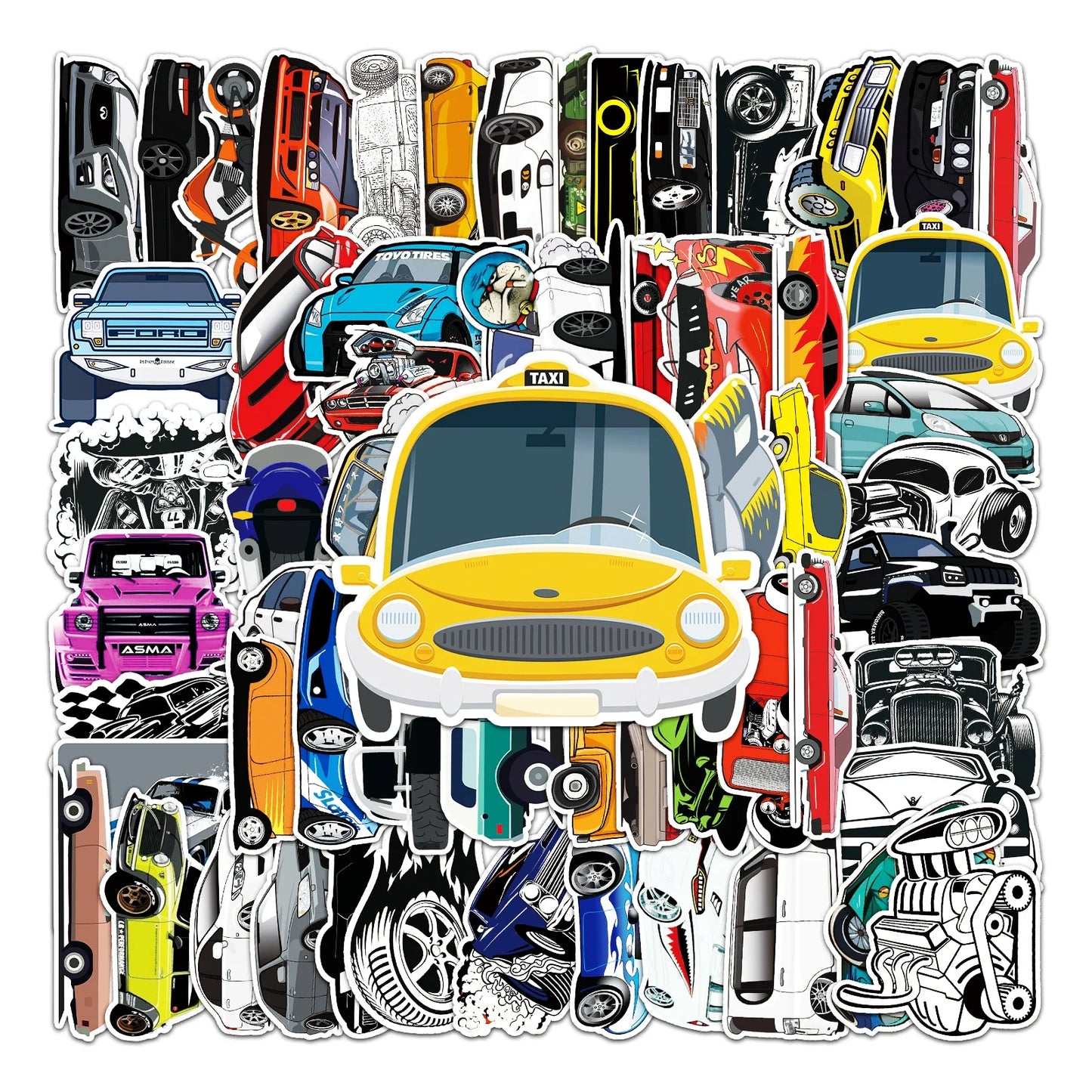 50Pcs Cartoon Waterproof Vinyl Stickers for Skateboard Snowboard