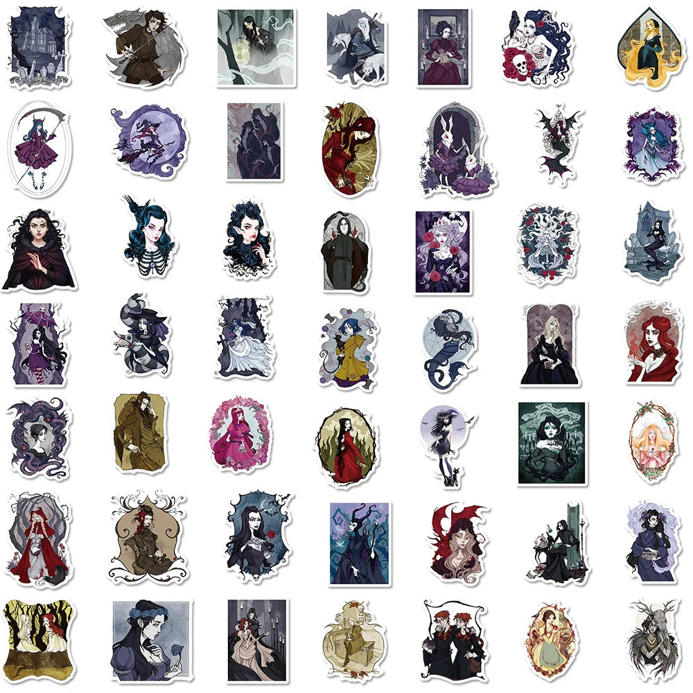 10/30/50/100PCS Cool Gothic Anime Princess Witch Stickers Decals Skateboard Laptop Motorcycle Luggage Funny Waterproof Sticker