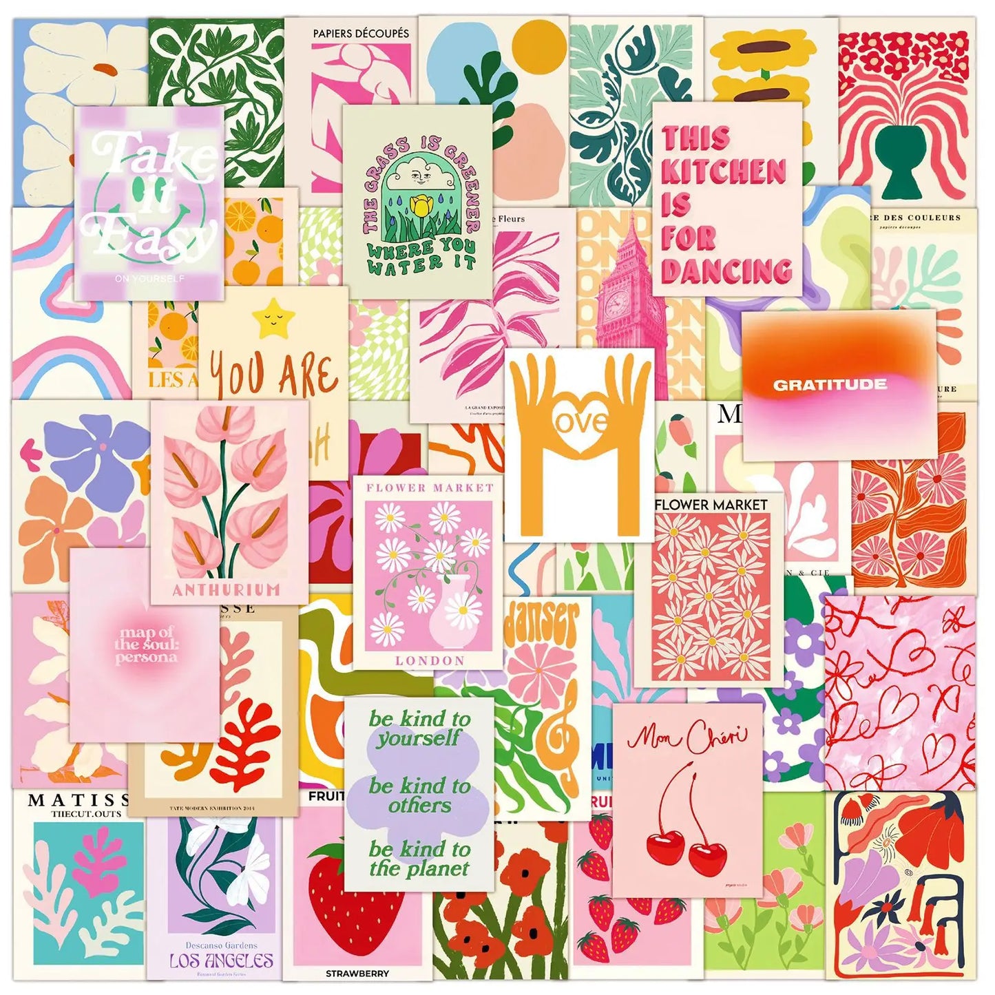 50pcs Inspirational Graffiti Stickers for Helmets, Walls, DIY Decoration Wholesale