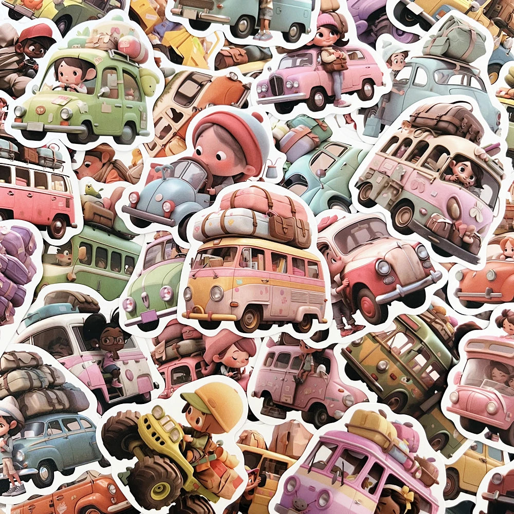 Cartoon Girl Stickers Pack - Aesthetic Laptop & Suitcase Decor