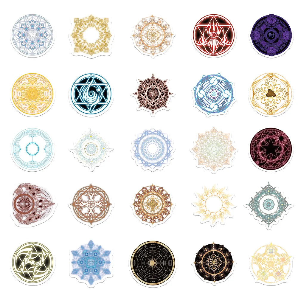 10/50Pcs Anime Magic Circle Stickers Decals For Refrigerator Laptop Skateboard Luggage Phone Stickers Kids Party Toy