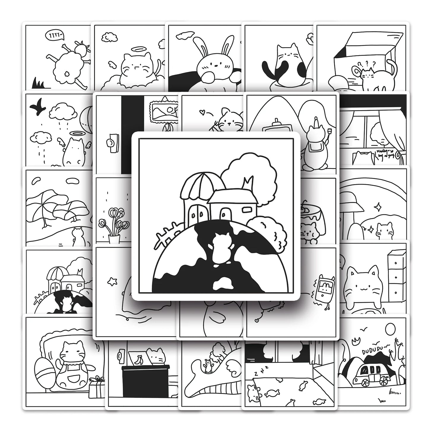 50Pcs Cartoon Waterproof Vinyl Stickers for Skateboard Snowboard