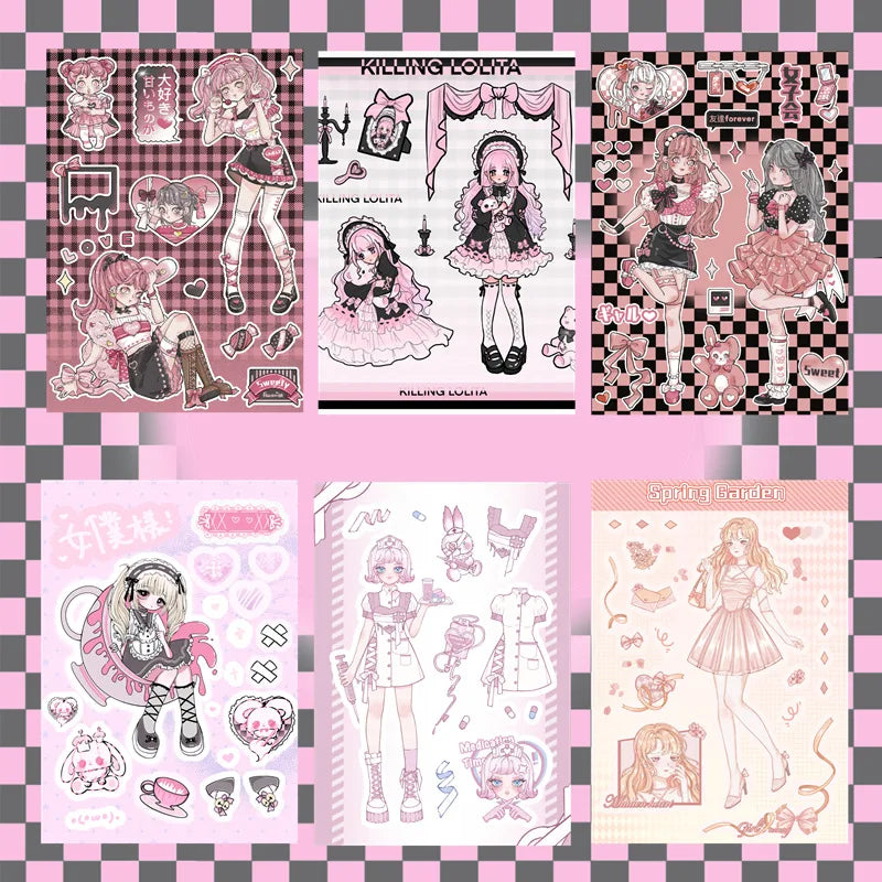 Kawaii Sweet Candy Girl Stickers for Scrapbooking