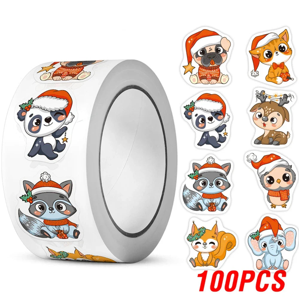 Christmas Animal Stickers 100-500pcs DIY Party Decor