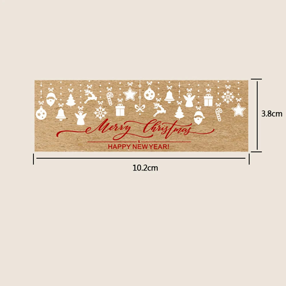 150pcs/roll Merry Christmas Stickers Kraft paper Christmas Gift Packaging Labels for Envelopes Cards Wrapping baking Decoration