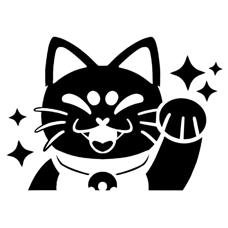 Lucky Cat Waterproof Vinyl Sticker for Car & Laptop