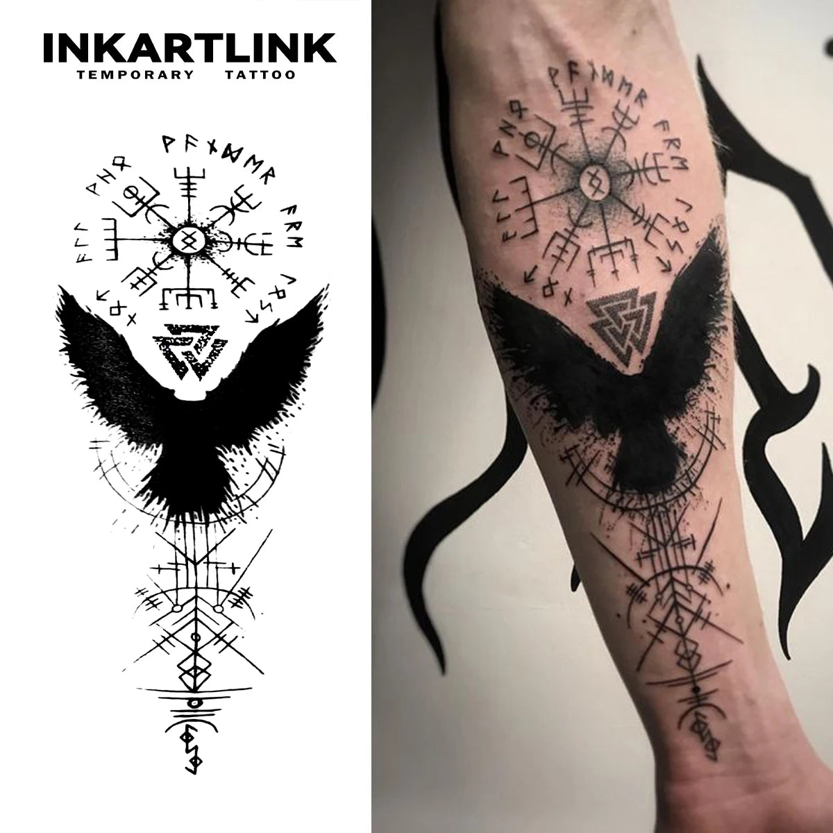 Evil Symbol Semi-Permanent Waterproof Tattoo Sticker, Lasts 15 Days