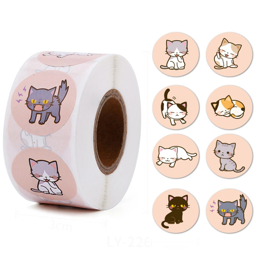 Cat Stickers Pack: Aesthetic Kids Reward & Scrapbooking
