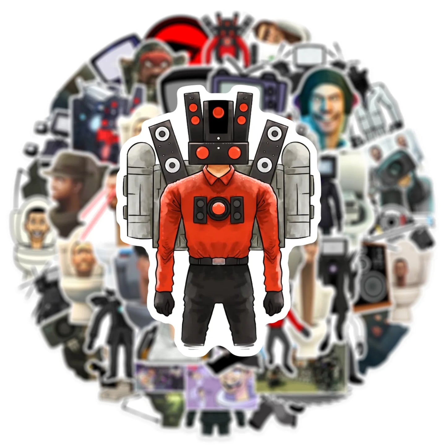 Skibidi Toilet Cartoon Stickers for Phone Laptop Luggage Skateboard - 10/30/50PCS