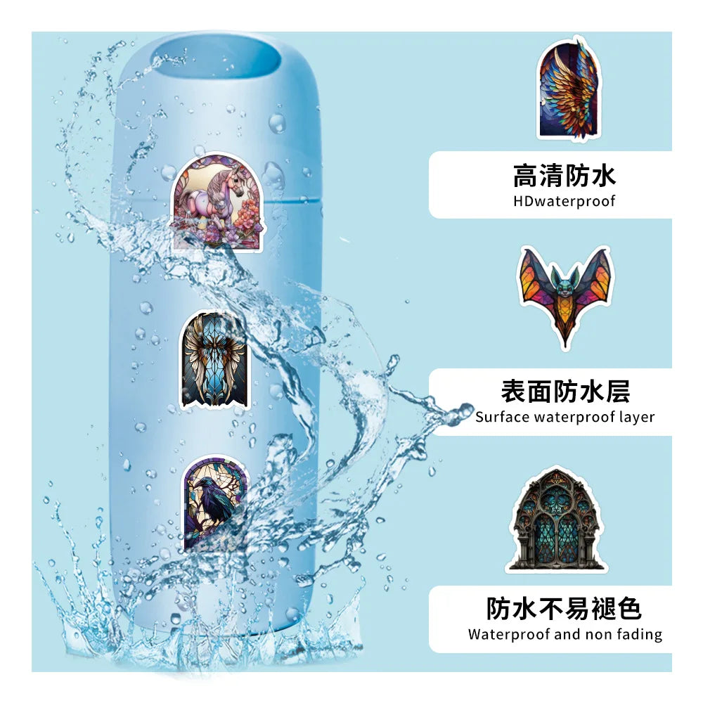 10/30/50PCS Cartoon Art Graffiti Colorful Skull Stickers Toys PVC Waterproof DIY Phone Helmet Skateboard Fridge Bike Decals Gift