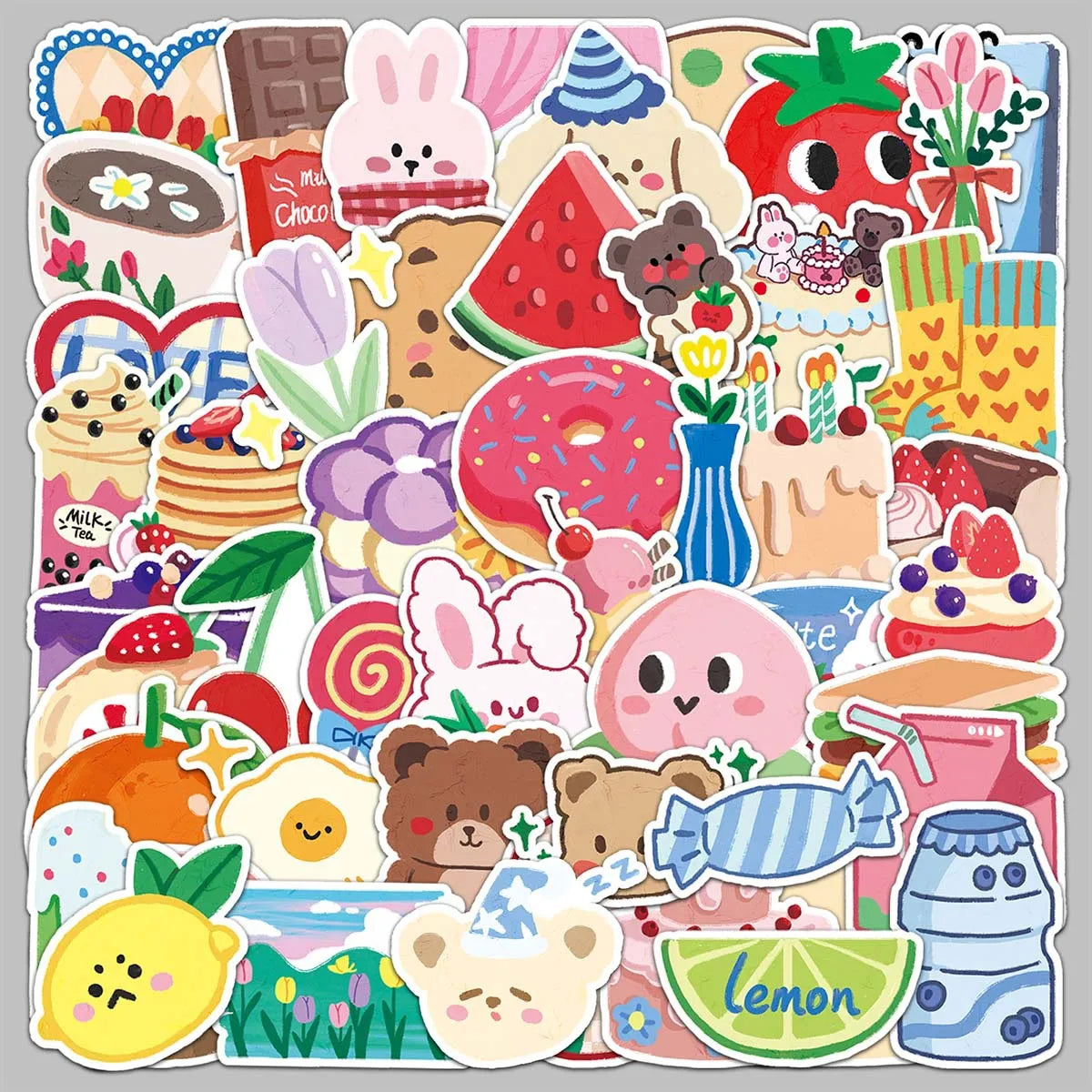 50pcs Cartoon Graffiti Stickers for Helmet, Desktop, Wall Decoration, DIY
