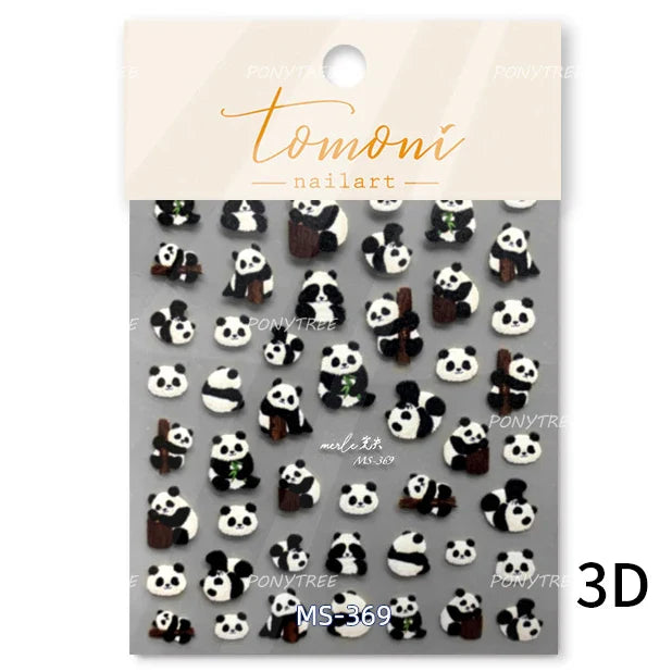 Bamboo Butterfly Nail Art Stickers Peony Heart Decals