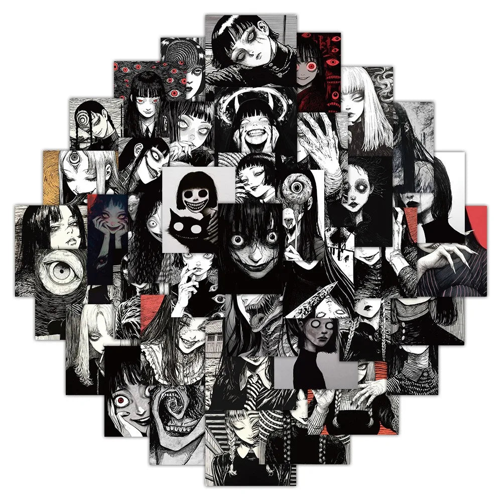 Horror Girl Waterproof Stickers: 10/30/50pcs for Skateboard, Laptop, Bike, Car