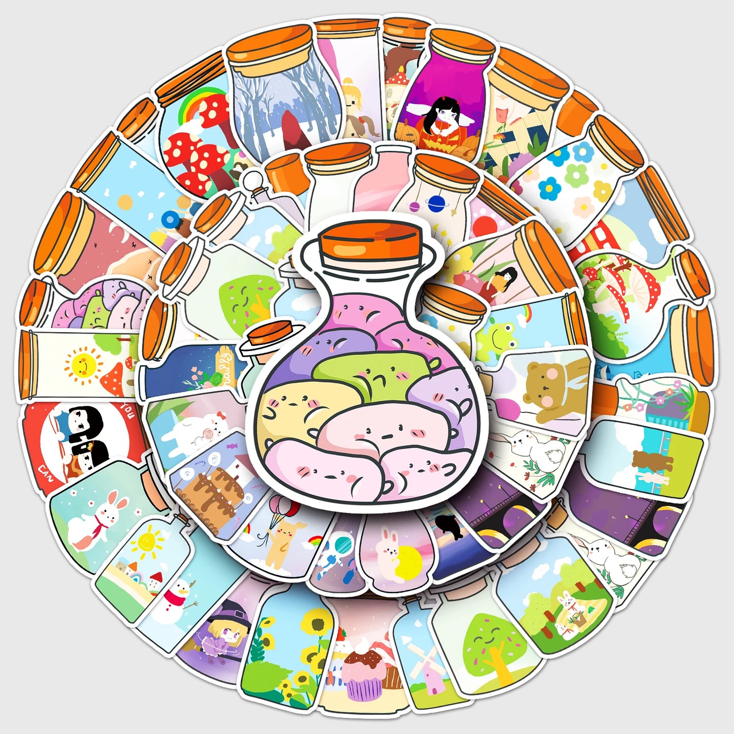 50Pcs Cartoon Waterproof Vinyl Stickers for Skateboard Snowboard