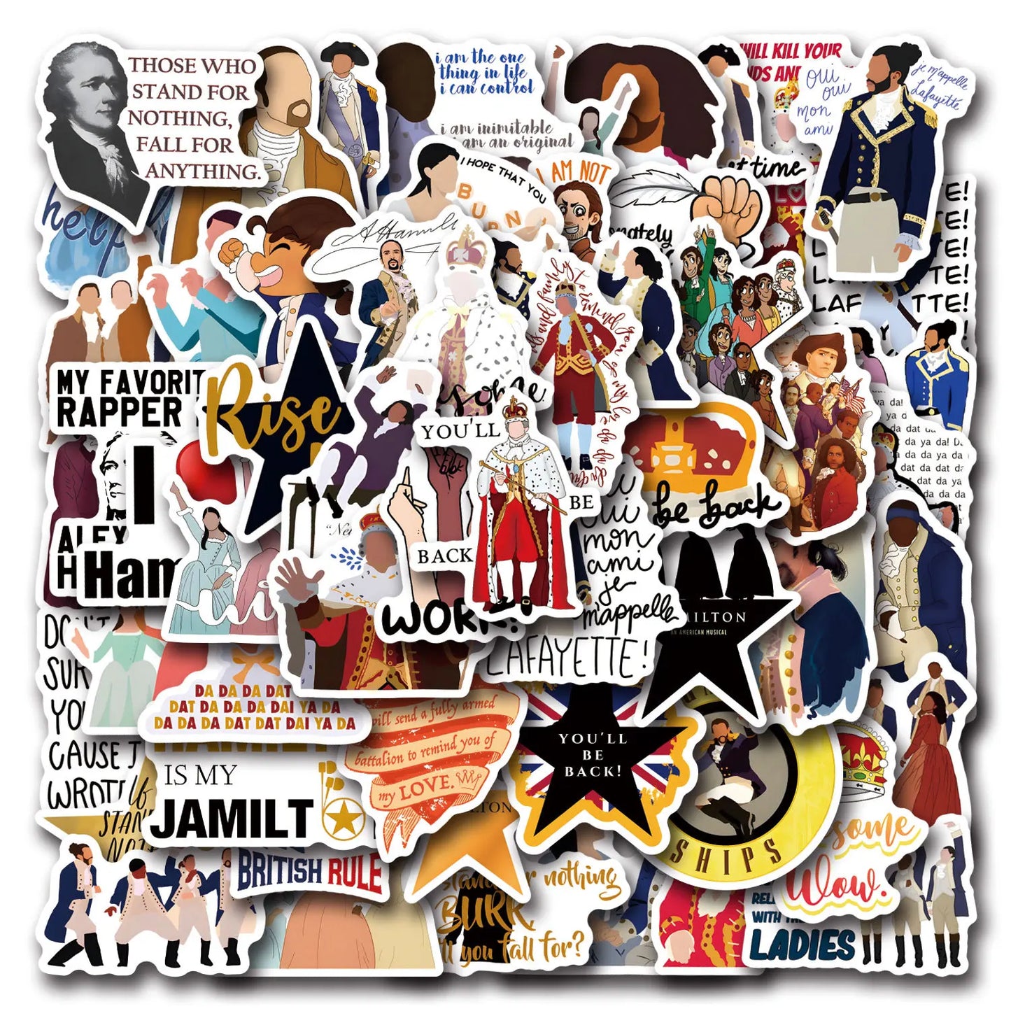 Hamilton Stickers Decals for Notebook Phone Fridge Guitar Suitcase Bike DIY Graffiti Toys