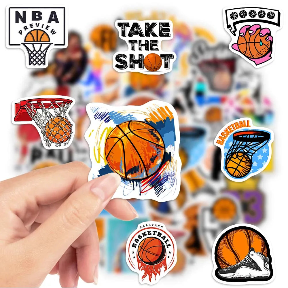 Basketball Theme Lovers Stickers DIY Toy Gift Decorative Graffiti Decal for Phone Laptop Bottles Scrapbook Kids Waterproof