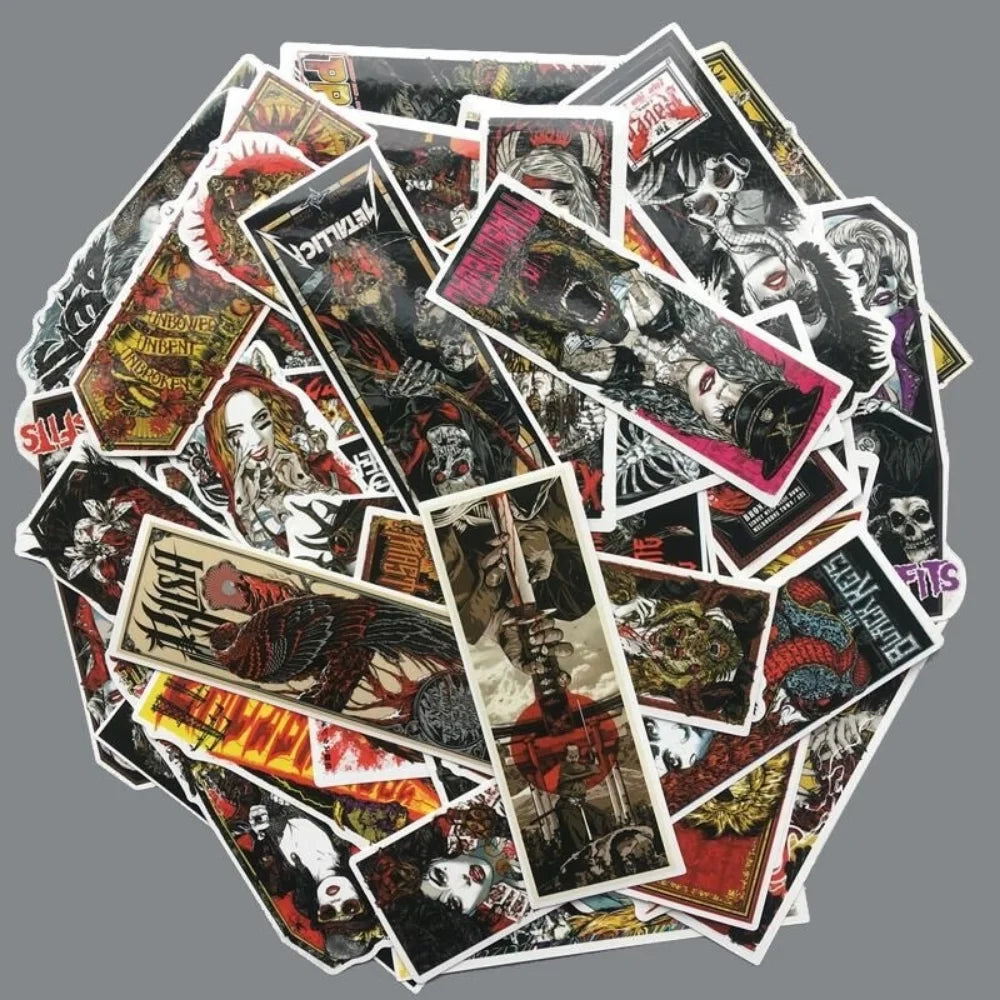50Pcs Gothic Retro Stationery Stickers for DIY Scrapbooking