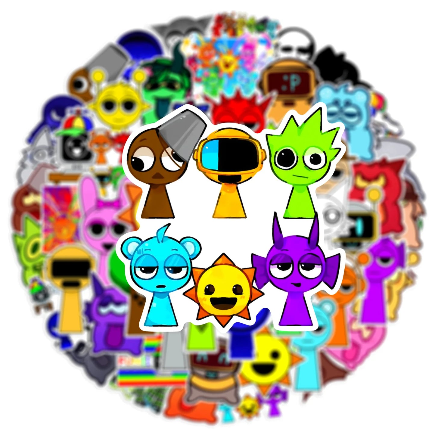 Incredibox Sprunki Stickers 10/30/50pcs Music Game Cartoon Decals for Laptop, Phone, Bike, Luggage, Skateboard