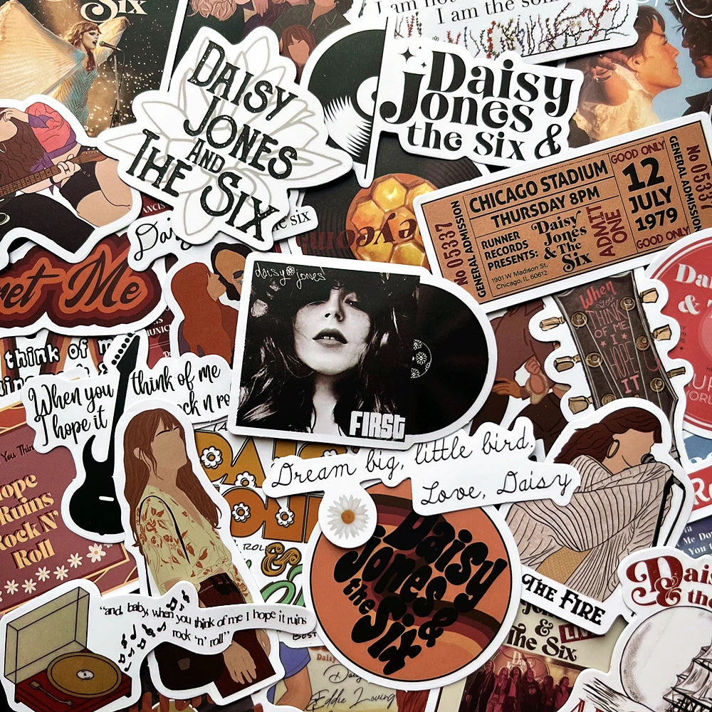 Daisy Jones & The Six Stickers Pack for Luggage, Laptop, Skateboard, Phone, Car
