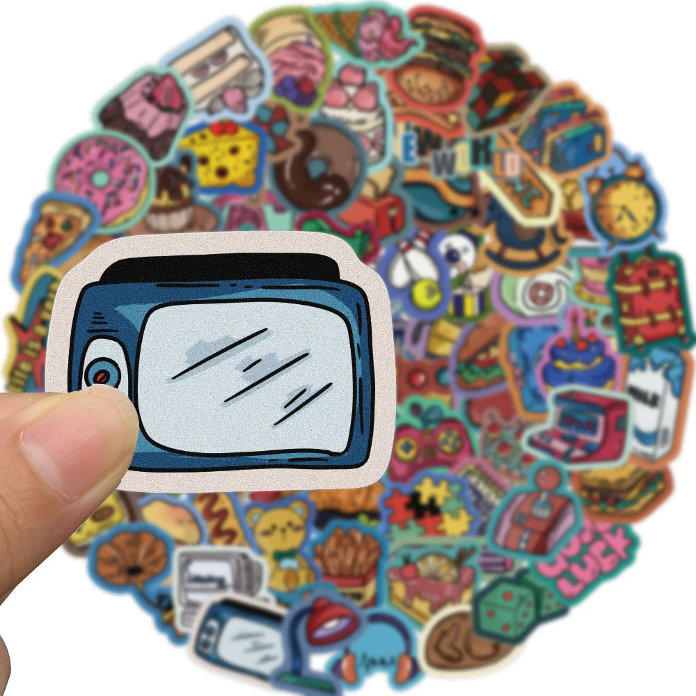 10/40/80pcs American Retro Carnival Stickers Decals Cartoon Graffiti DIY Notebook Luggage Wall Decoration PVC Sticker