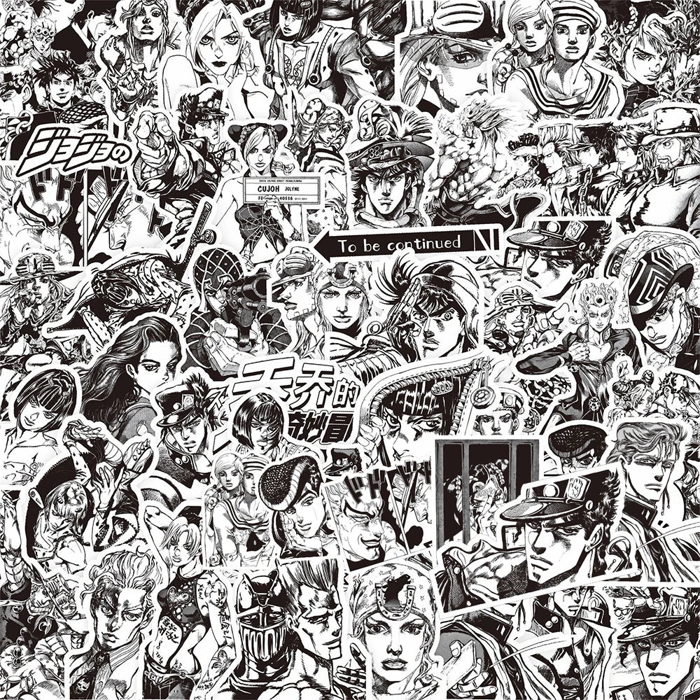 JoJo Bizarre Adventure Stickers Kujo Jotaro Anime Decals Waterproof for Skateboard Laptop