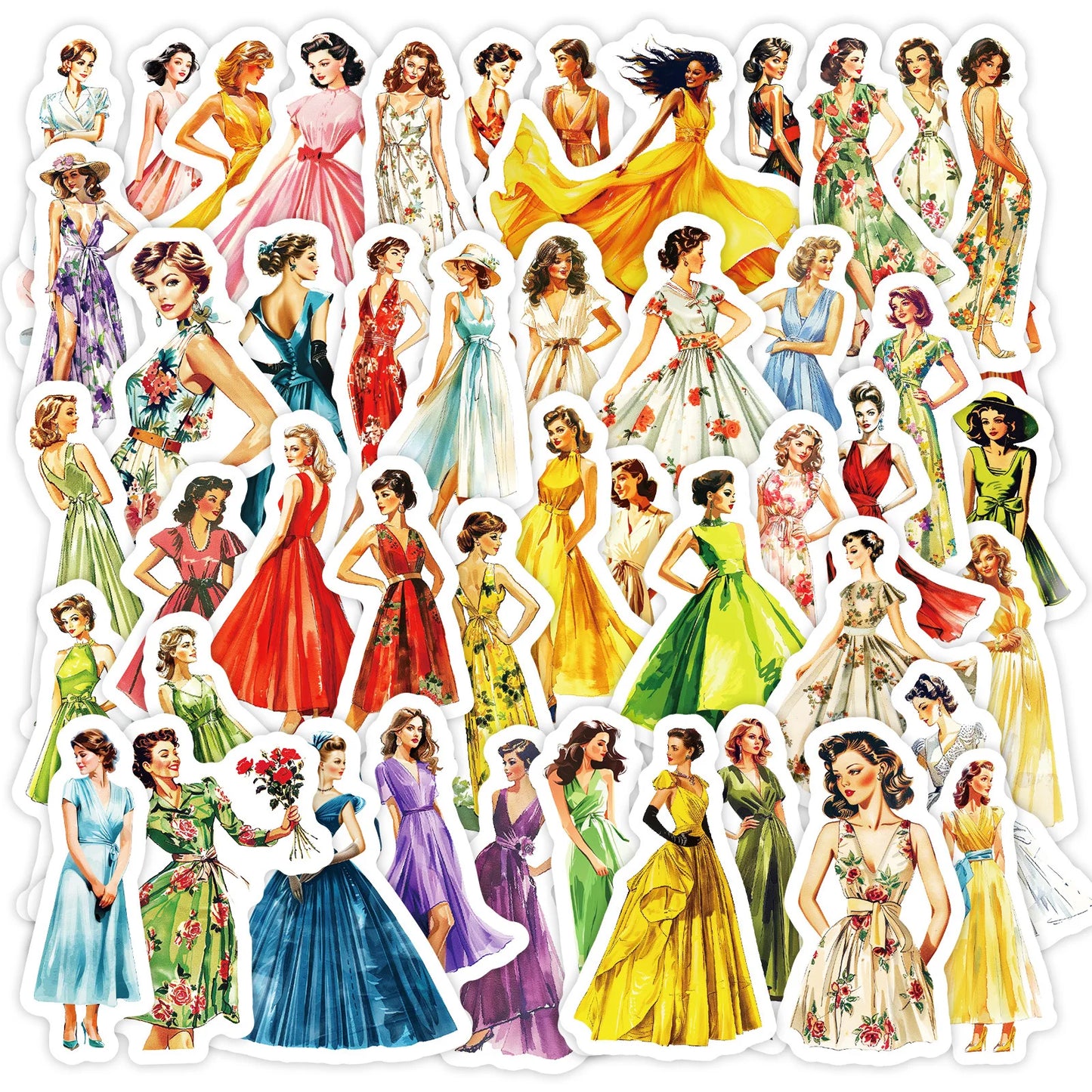 Glamour Girl Stickers - Sexy Retro Decals for Luggage, Laptop, Phone, Guitar, Bike, Skateboard