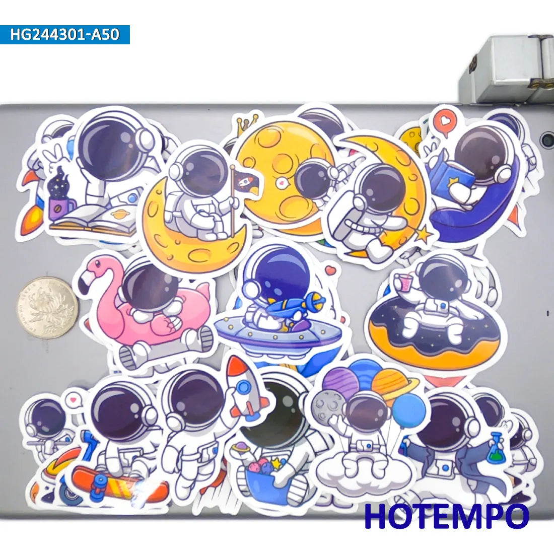 20/30/50Pieces, Astronaut Stickers, Universe Space Ship, Cute Cartoon Meme Style, for DIY Creative Decoration, Funny Sticker