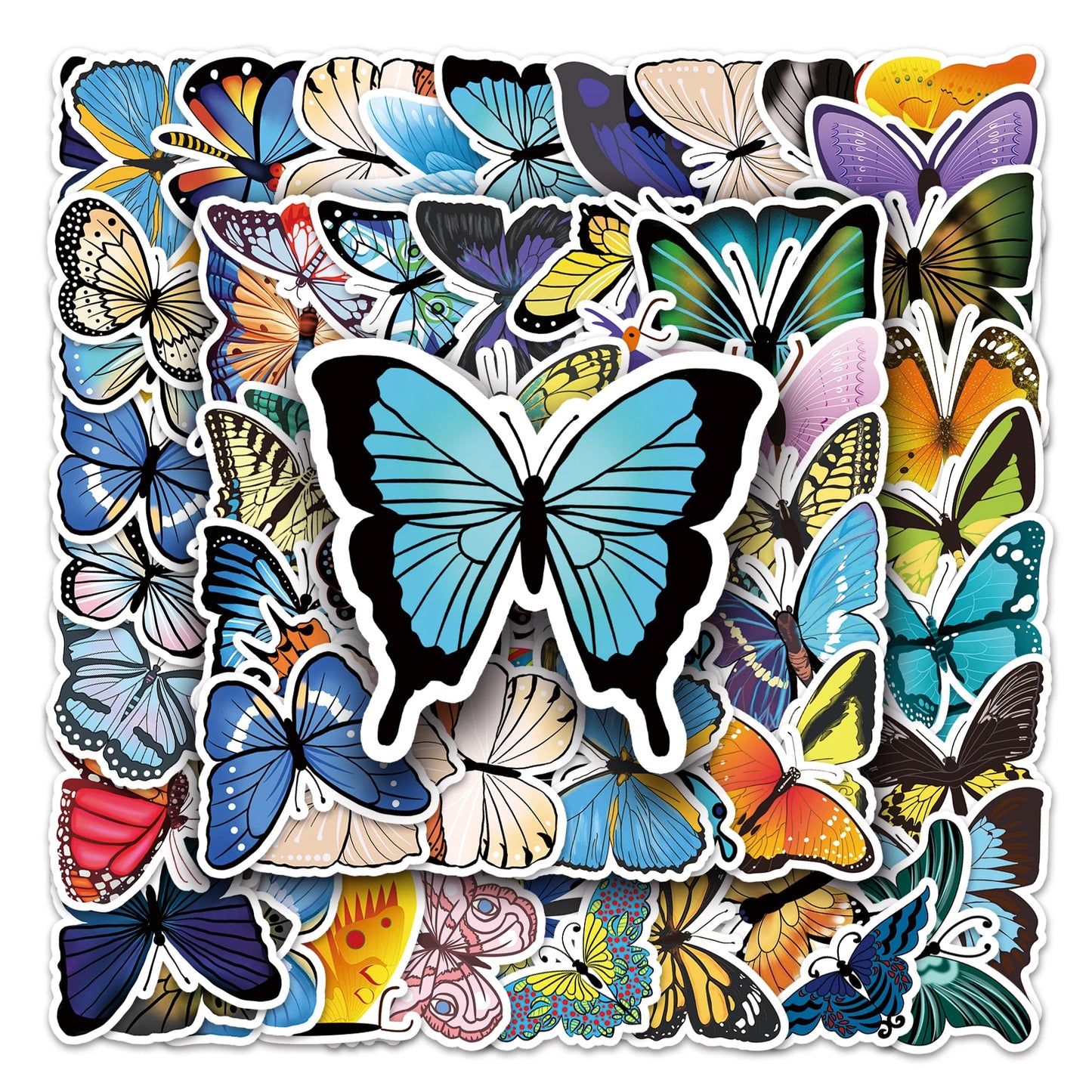 50Pcs Cute Butterfly Waterproof Vinyl Stickers for Skateboard Snowboard